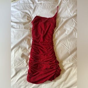 Altar’d State Size M Red Sparkly One Shoulder Dress
